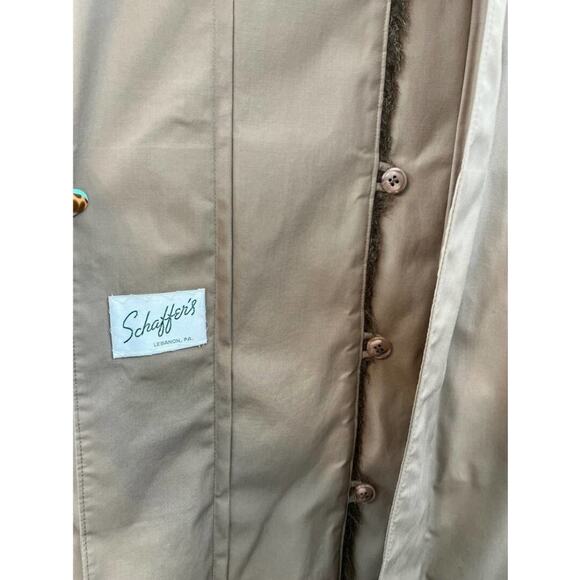 London Fog Womens Tan Faux Fur Lined Button Up Trench Coat Size 6 Reg Vintage - Picture 7 of 12